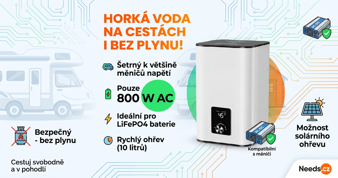 Komfort v divočině: Rychlý 800W bojler, který nezatíží tvůj měnič!