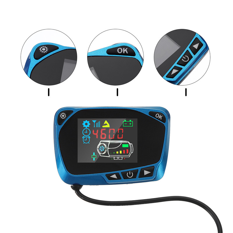 XL-AIRDD Ovládací panel k nezávislému topení barva modrá včetně červeného dálkového ovladače.