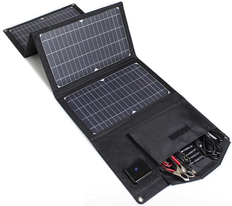 Přenosný solární panel 28W, 18V, solární nabíječka, solární nabíječka na 12V autobaterie, USB konektor