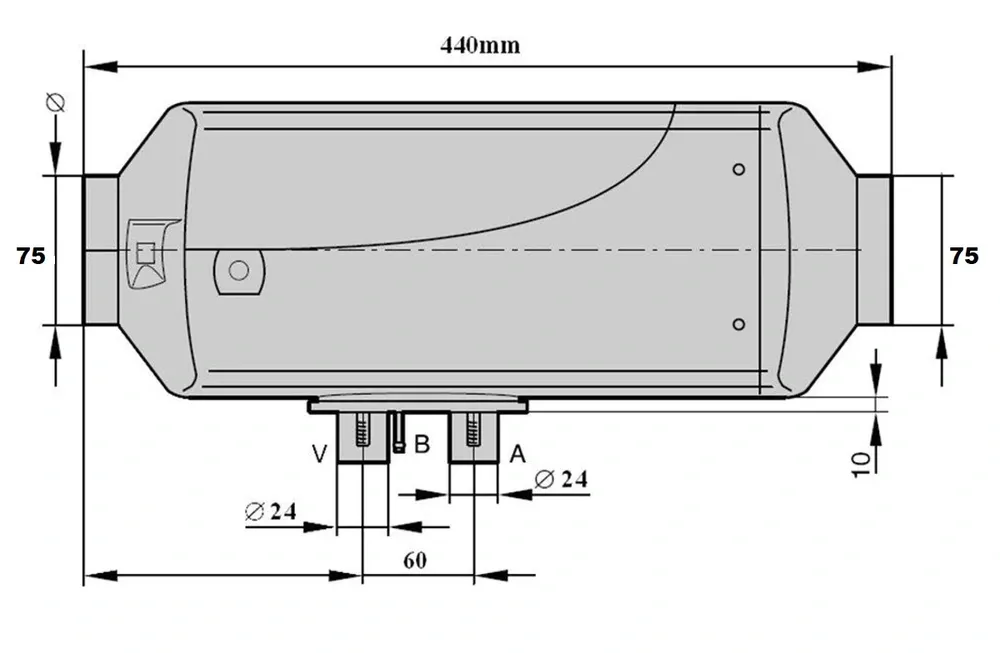XL-AIRD Nezávislé topení 5kW včetně instalační sady, černý LCD ovladač nová verze, dálkový ovladač, 12V nebo 24V automatická volba, Bluetooth aplikace