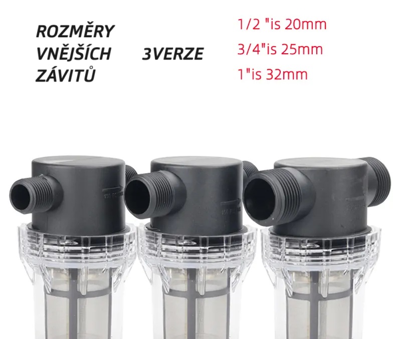 Vodní filtr, hustota filtru 80mesh, připojení vnější závit 3/4"