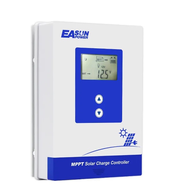 EAS solární regulátor MPPT 12/24V auto, 75VDC, nabíjecí proud 30A, pro olověné baterie, GEL, Li-ion, LiFePO4