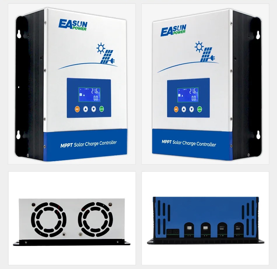 EAS solární regulátor MPPT 12/24V/36V/48V auto, 150VDC, nabíjecí proud 100A, pro olověné baterie, GEL, Li-ion, LiFePO4
