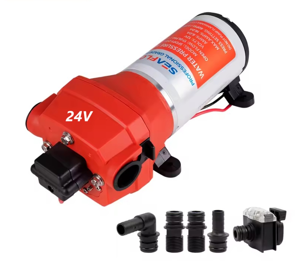 Tlakové membránové čerpadlo 17l/min, tlak 40PSI (2,8bar), napájení 24V, Seaflo