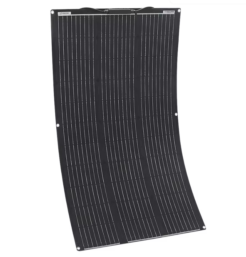 Flexibilní solární panel tmavý 100Wp, 18V, 5,5A s hrubým bodovým povrchem pro vyšší účinnost, rozměr 1050 x 540mm