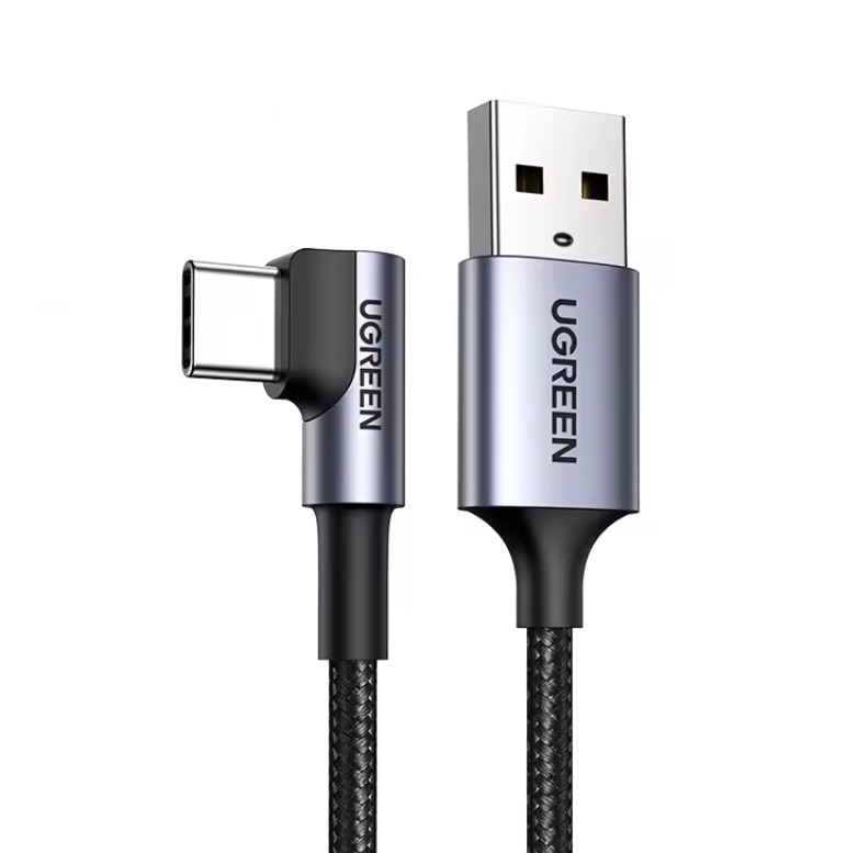 Ugreen 90° zahnutý USB-C kabel 1m – herní nabíjecí kabel 3A