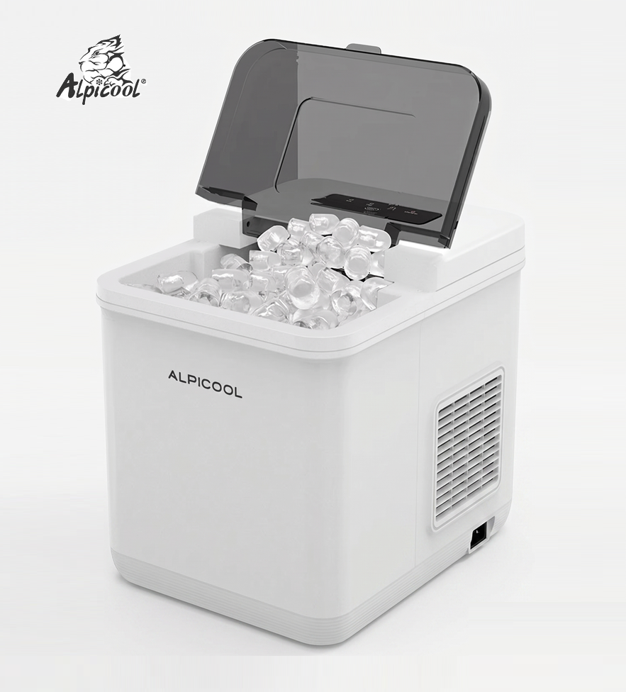 Alpicool mobilní kompresorový výrobník ledu Alpicool na 12V, 24V a 230V s kapacitou nádržky 1,3l, až 11 kg ledu za den