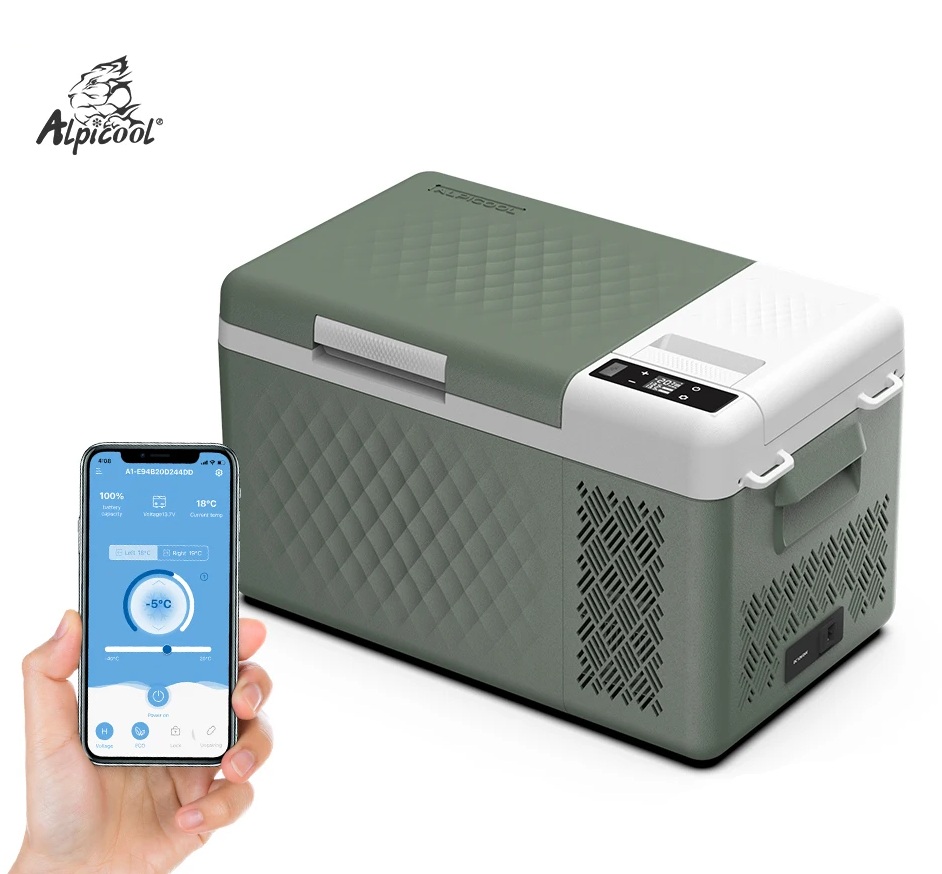 Autochladnička kompresorová Alpicool, autolednice, objem 19l, napájení 12V, 24V nebo 230V, LCD displej