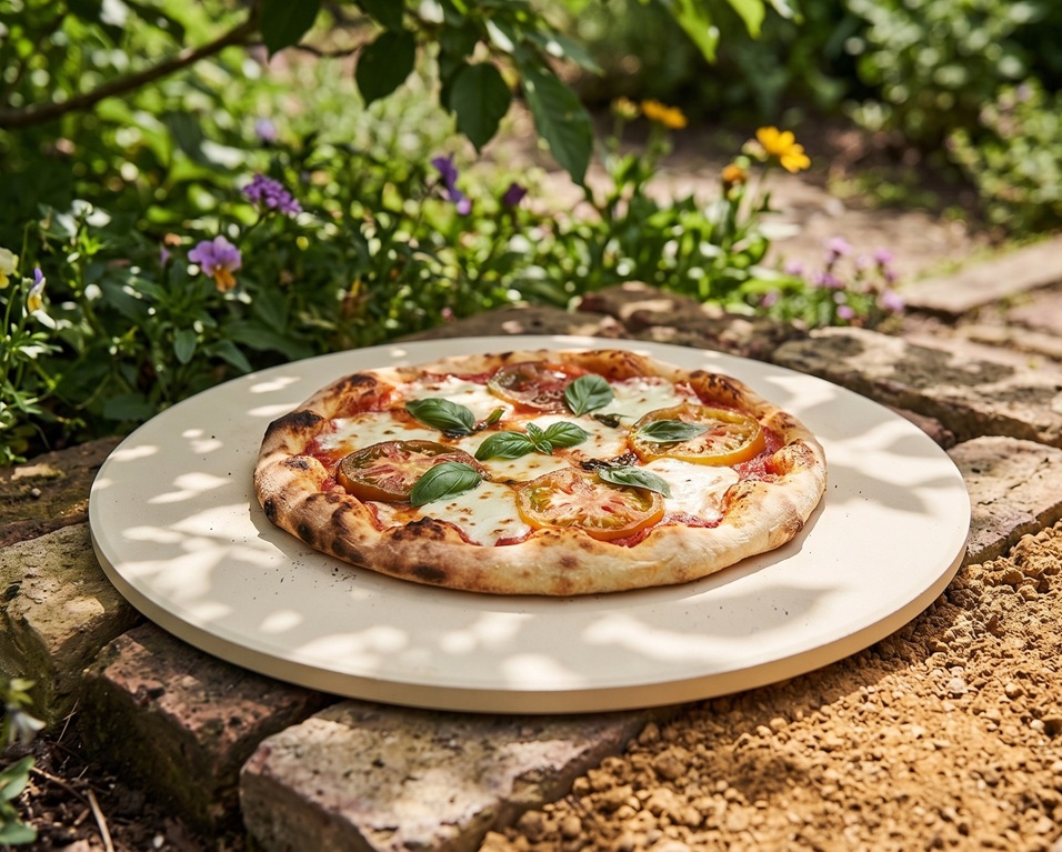 Kulatý kordieritový pizza kámen na zahradní gril i do domácí trouby 31 cm