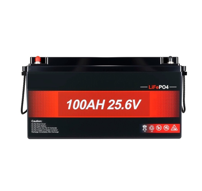 Baterie LiFePO4 25,6V (24V) 100Ah, 2560Wh, Lithium-železo-fosfátová baterie, BMS, délka 485mm