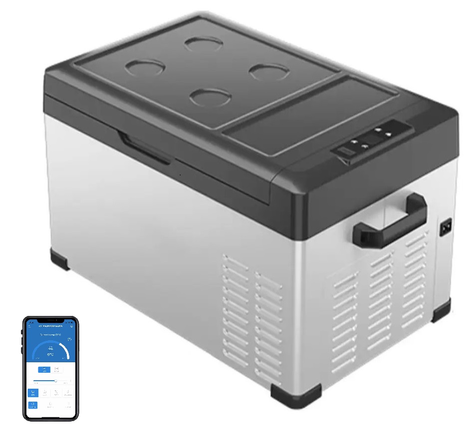 Autochladnička kompresorová, autolednice, LCD displej, bluetooth aplikace, autolednice, objem 30l, napájení 12V, 24V nebo 230V
