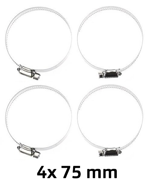 XL-AIRDD Kovová stahovací páska 4 kusy v balení pro potrubí 75mm