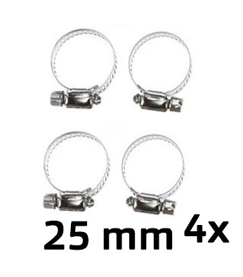 XL-AIRDD Kovová stahovací páska 4 kusy v balení pro výfuk a sání - 25 mm