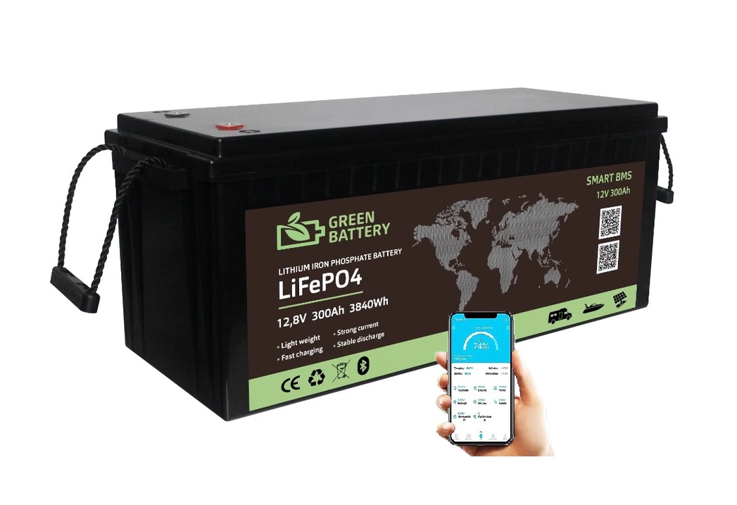 Baterie LiFePO4 12,8V 300Ah, 3840Wh,  bluetooth smart BMS, Lithium-železo-fosfátová baterie, stálý vybíjecí proud 200A (400A 3sec.)
