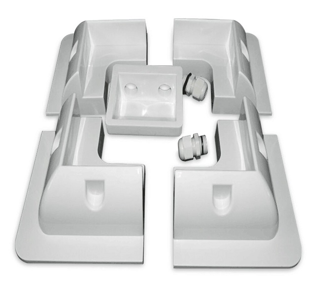 Držák pro solární panely, 4 díly včetně průchodky