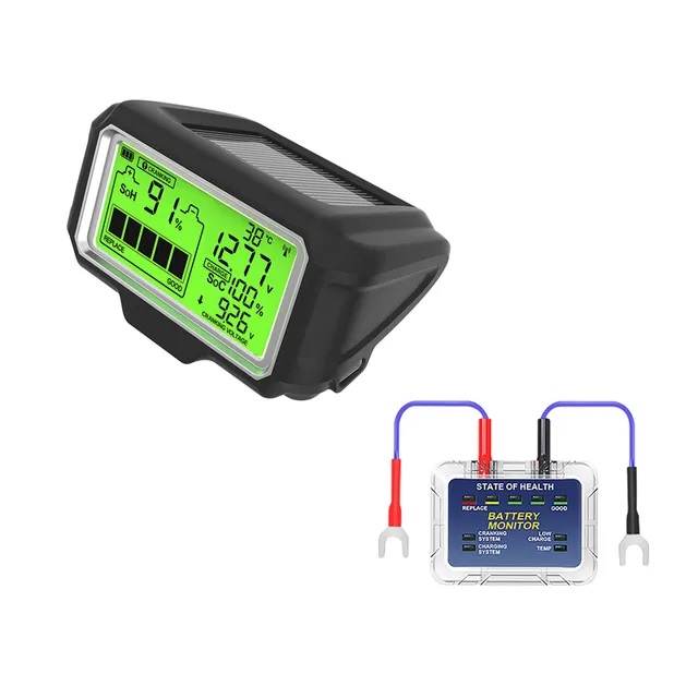 Tester baterie, bezdrátové propojení 433Mhz, kontrola stavu baterie 12V 