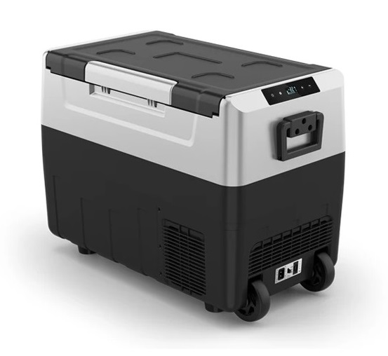Autochladnička kompresorová, dvouzonová autolednice, objem 45l, napájení 12V, 24V nebo 230V, LCD displej, odnímatelná přepážka