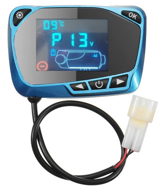 XL-AIRDD Ovládací panel k nezávislému topení barva černá, včetně dálkového ovladače, displej s modrými čísly, modrý