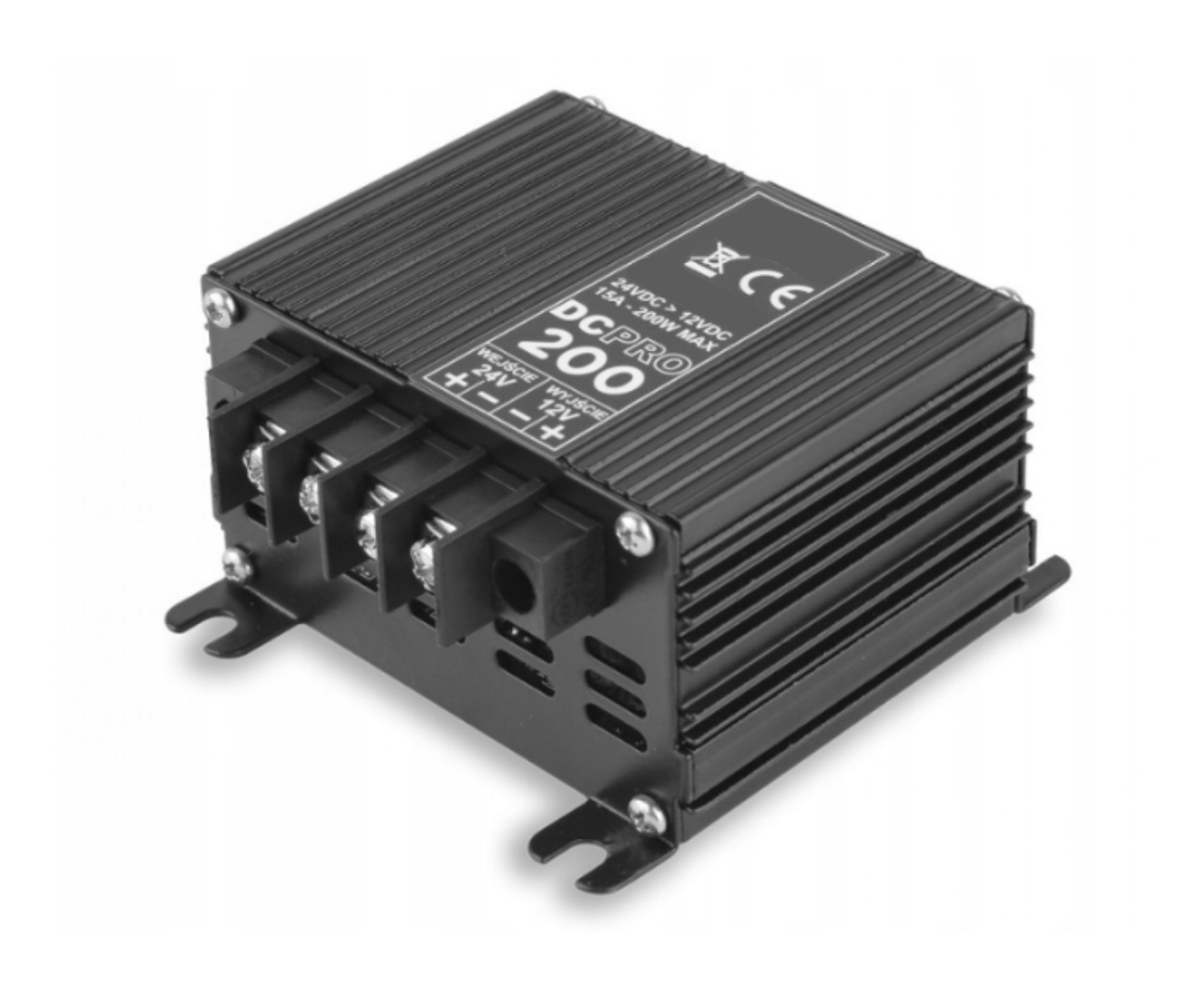 Měnič napětí se šroubovacími porty z 24V na 12V (15A)