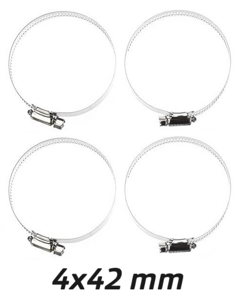 XL-AIRDD Kovová stahovací páska 4 kusy v balení pro potrubí 42mm