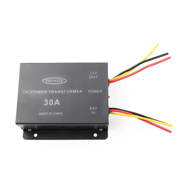 Měnič napětí, připojení pomocí kabelů z 24V na 12V (30A)