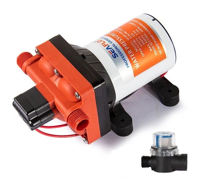 Tlakové membránové čerpadlo 11,3l/min, tlak 55PSI (3,8bar), napájení 12V, Seaflo