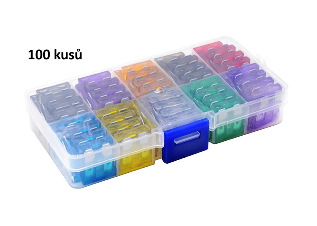 Sada standardních pojistek do auta - 100 kusů