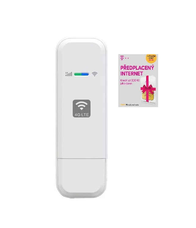 Bezdrátový USB LTE WiFi modem/router 4G pro SIM kartu, rychlost 150Mbps, USB Modem, včetně datové SIM karty