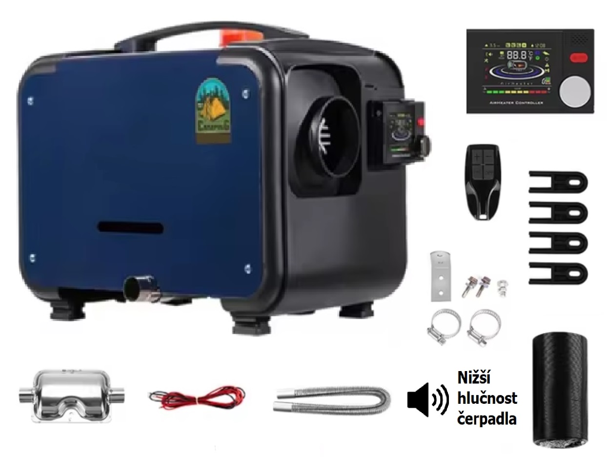 XL-AIRD V39 Nezávislé topení 8kW - přenosné, černý LCD ovladač, 1 výduch, tiché čerpadlo, bluetooth aplikace