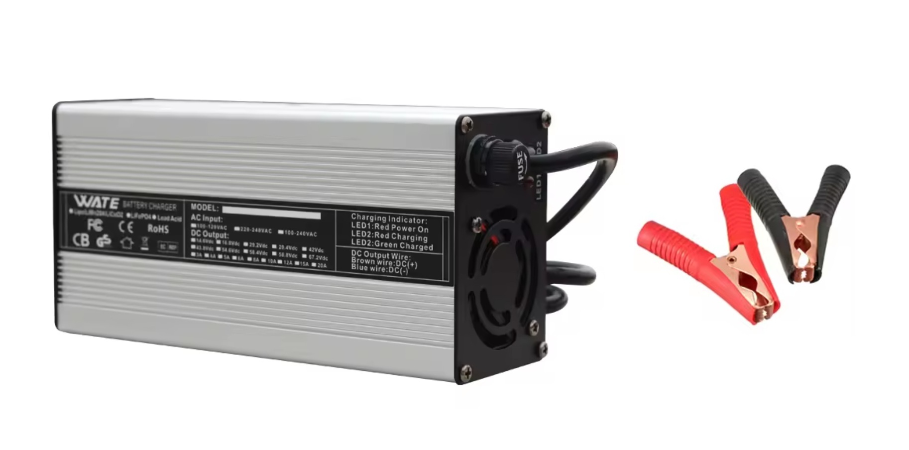 Nabíječka pro baterie LiFePO4 29,2 (24V), rychlost nabíjení 10A, krokosvorky