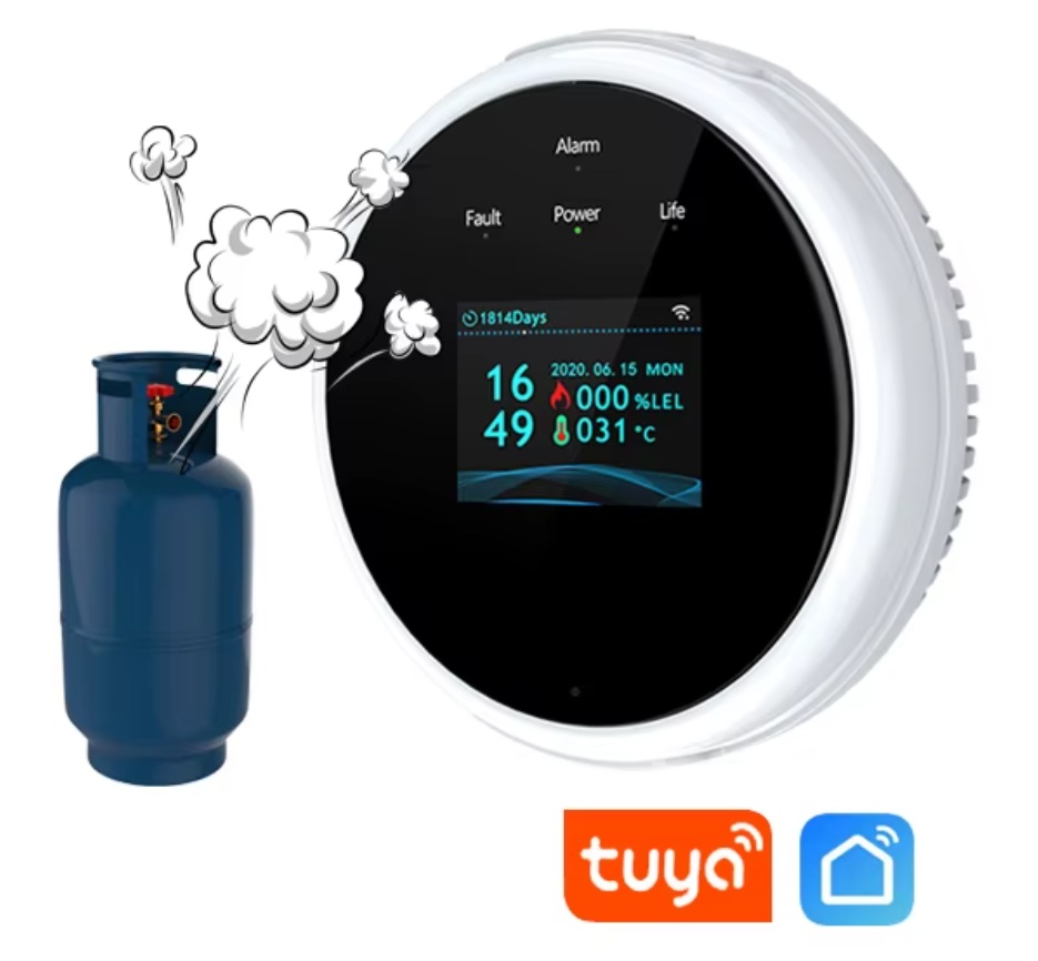 Wifi smart detektor úniku plynu Tuya/Smart Life
