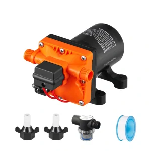 Tlakové membránové čerpadlo 11,3l/min, tlak 55PSI (3,8bar), napájení 12V, orange