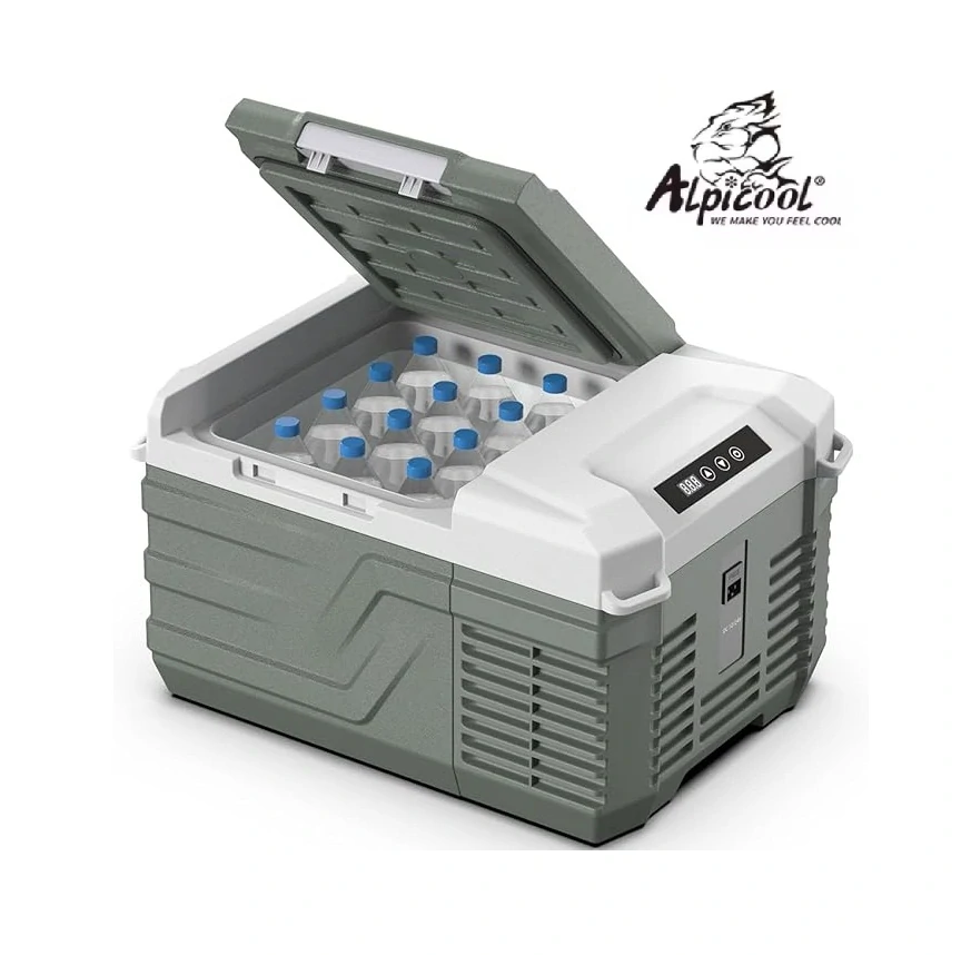 Autochladnička kompresorová Alpicool, autolednice, objem 9l, napájení 12V, 24V nebo 230V, LCD displej