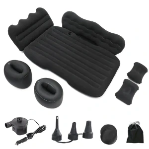 Nafukovací matrace s přepážkou do auta na zadní sedačky tmavá včetně 12V pumpy