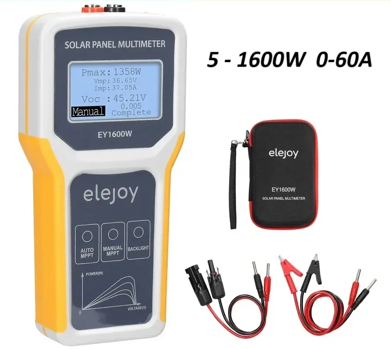 Solární multimetr, měřák výkonu solárních panelů, rozsah měření 5-1600W, 0-60A, 12-60V