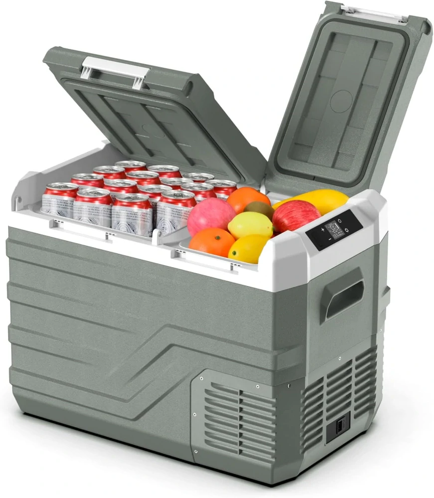 Autochladnička kompresorová Alpicool, dvouzonová autolednice, objem 32l, napájení 12V, 24V nebo 230V, LCD displej, nastavitelná dvířka