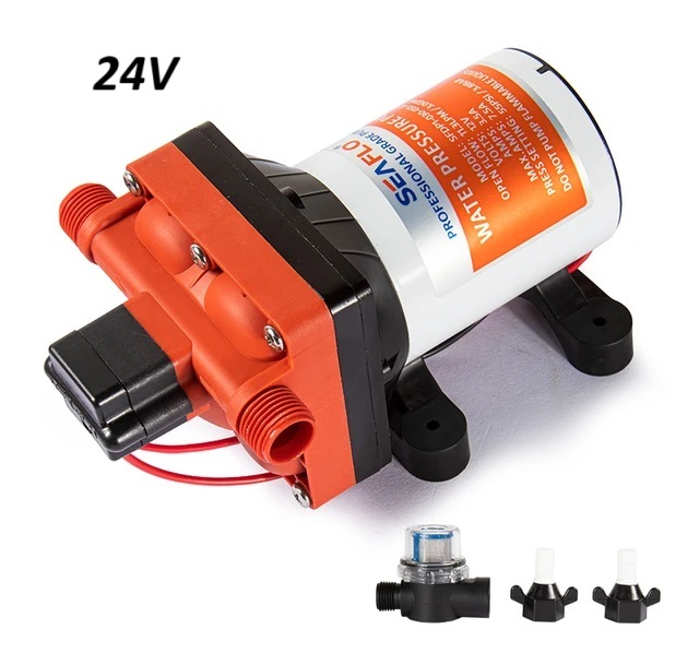 Tlakové membránové čerpadlo 15l/min, tlak 55PSI (3,8bar), napájení 24V, Seaflo