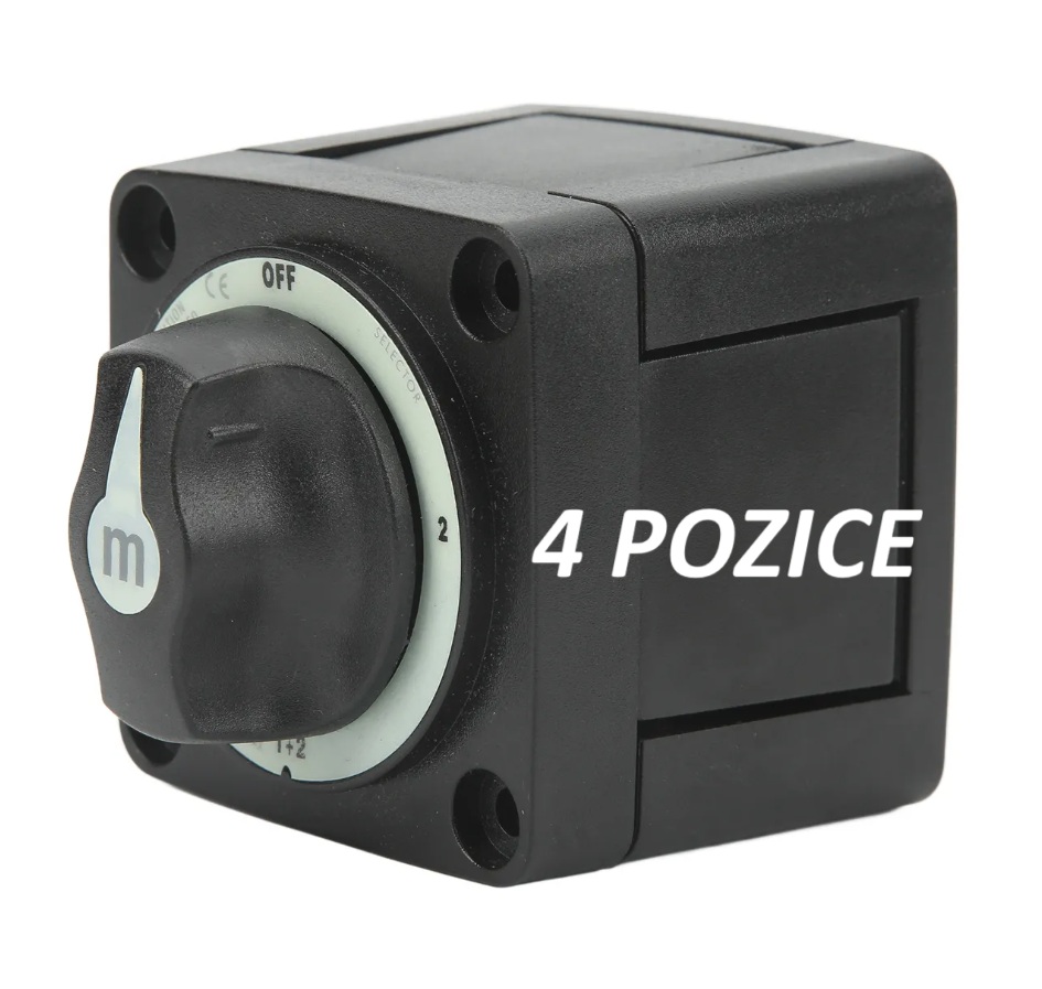 Bateriový propojovač 300A - 4 pozice (1, 2, OFF, 1 a 2)