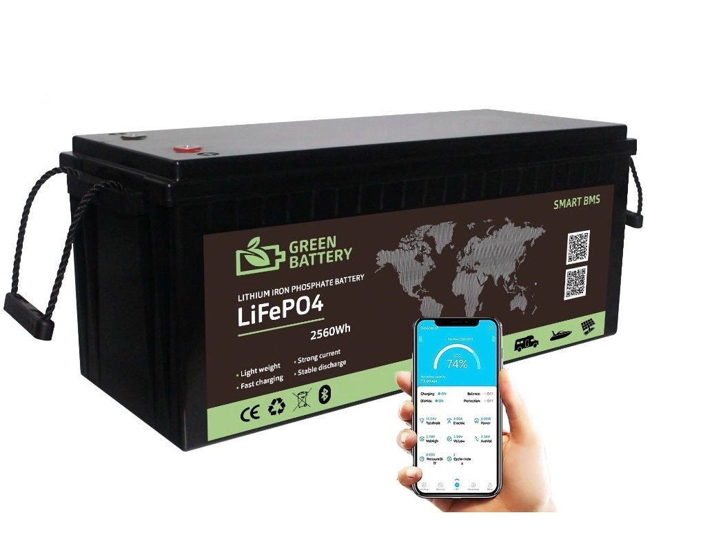 Baterie LiFePO4 25,6V 100Ah, 2560Wh,  bluetooth smart BMS, Lithium-železo-fosfátová baterie
