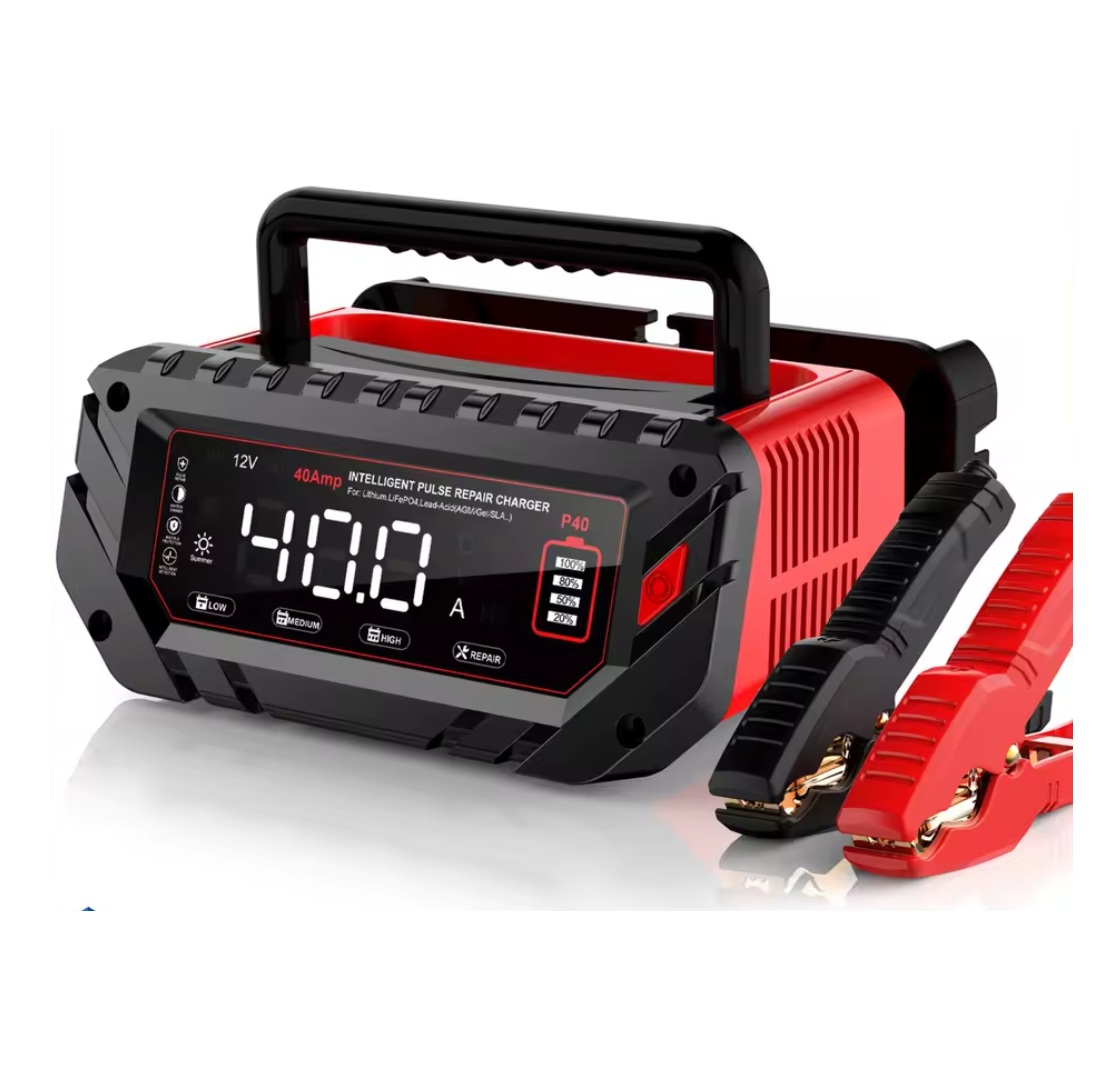Nabíječka mikroprocesor 40A 12V, 24V (20A), 6V (10) PB/GEL/AGM/LiFePO4 LCD displej