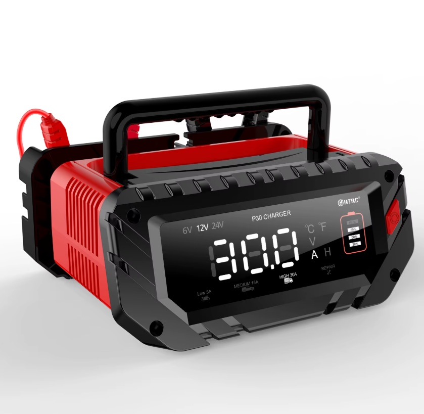 Nabíječka mikroprocesor 30A 12V, 24V (15A), 6V (10) PB/GEL/AGM/LiFePO4 LCD displej
