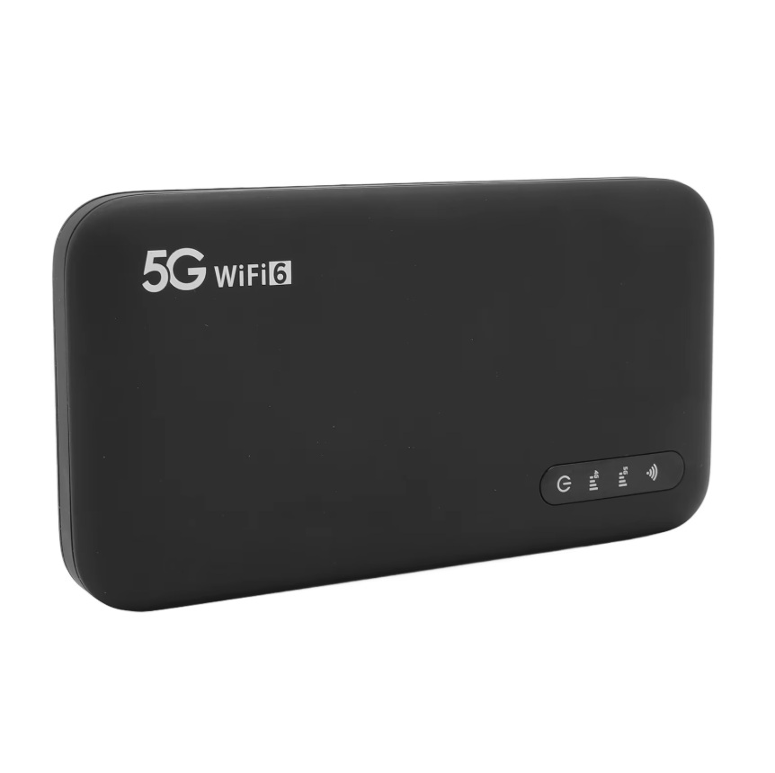 ROZBALENO - 5G Mobilní Wi-Fi modem, hotspot pro SIM kartu, WIFI6 2,4 a 5,8Ghz, baterie 6100mAh, pro 16 zařízení, černý