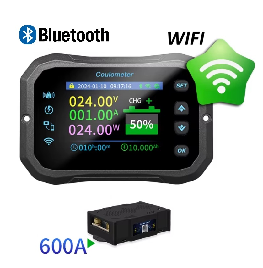 JT WIFI Sledovač stavu baterie a odpojovač pro baterie s napětím od 9 do 120V, proudová zátěž max. 600A, možnost sledování prostřednictvím wifi i bluetooth v mobilním telefonu