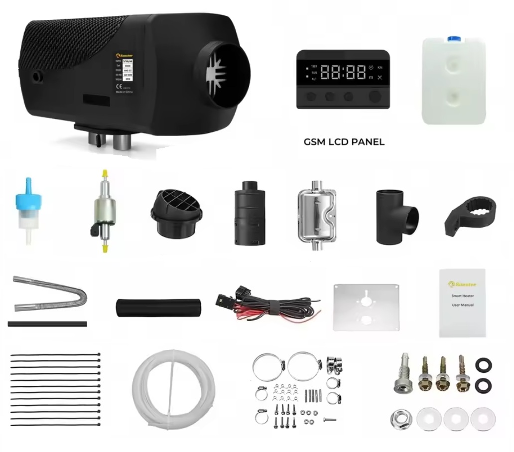 XL-AIRD Nezávislé topení 8kW včetně instalační sady, LTE / 4G displej, 12V nebo 24V automatická volba, možnost připojení pomocí mobilní sítě + datová SIM karta zdarma