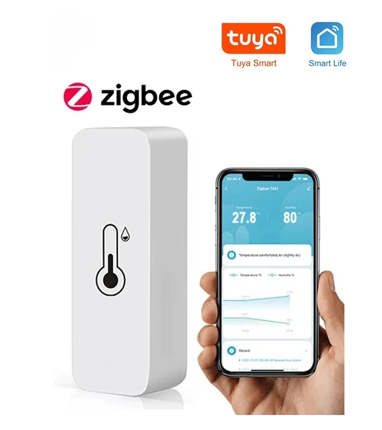 Tuya ZigBee Chytrý Teploměr a Vlhkoměr – Zigbee Senzor pro Google Home a Alexa