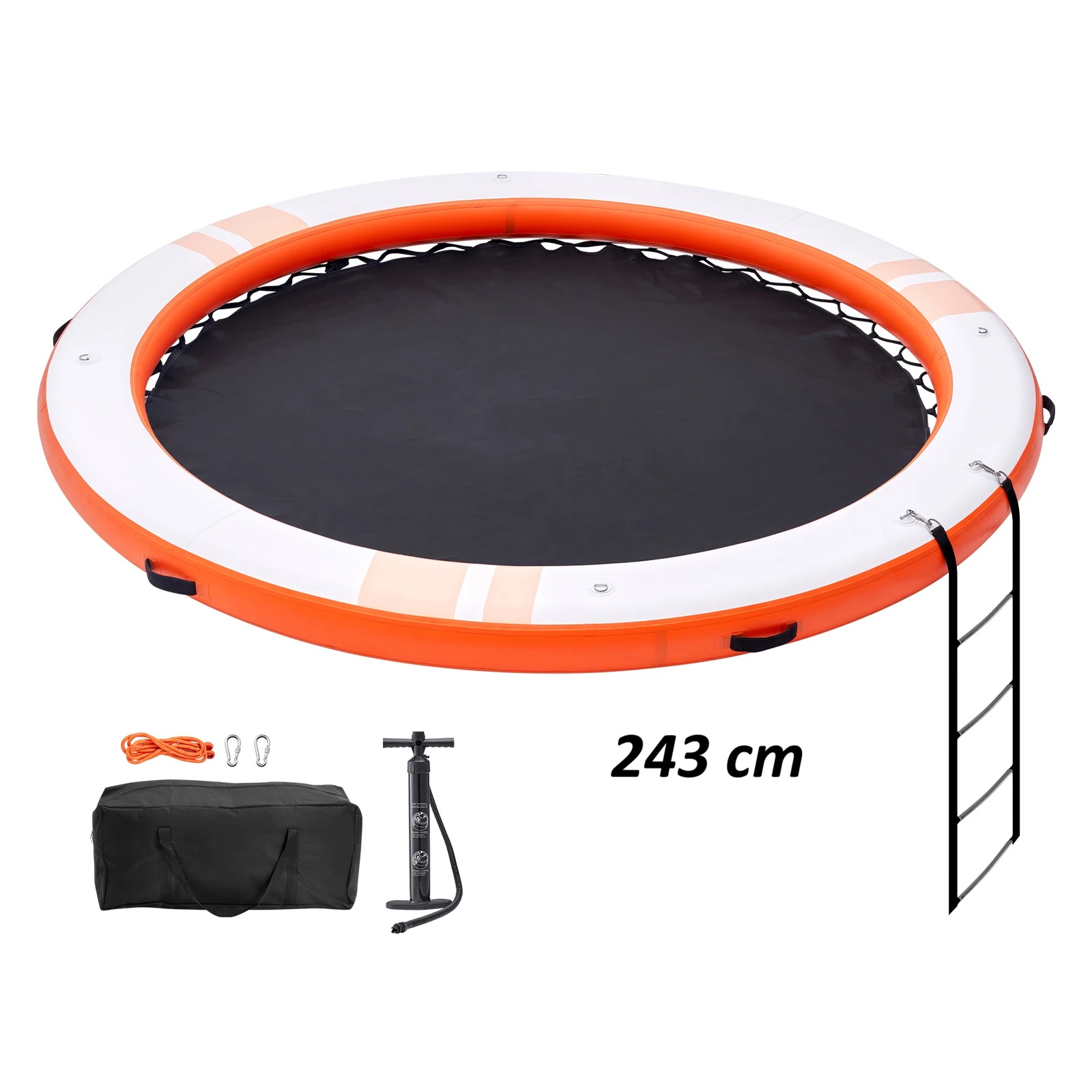 Nafukovací plovoucí molo / dok kruhový průměr 243 cm s protiskluzovým povrchem, vysoká pevnost a nosnost, nafukovací ventil typu H-R (paddleboard)