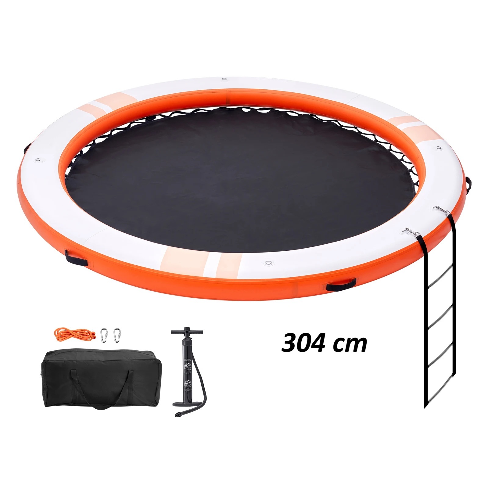 Nafukovací plovoucí molo / dok kruhový průměr 304 cm s protiskluzovým povrchem, vysoká pevnost a nosnost, nafukovací ventil typu H-R (paddleboard)