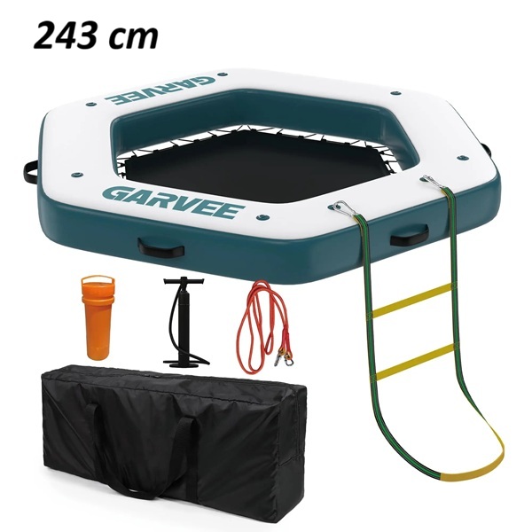 Nafukovací plovoucí molo / dok šestiúhelník 243 cm s protiskluzovým povrchem, vysoká pevnost a nosnost, nafukovací ventil typu H-R (paddleboard)