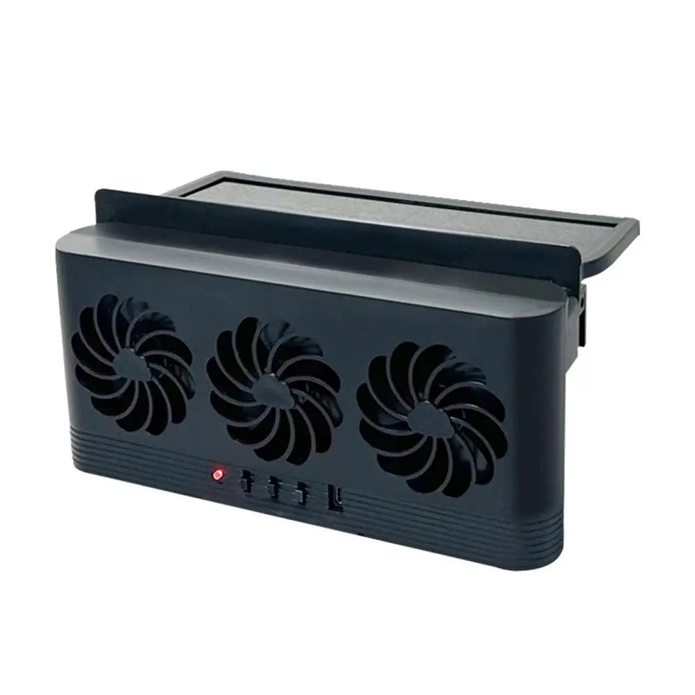 Trojitý solární ochlazovač interiéru vozu s hybridním USB napájením barva černá