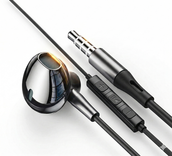 Černá HiFi sluchátka 3,5mm Jack s keramickým povrchem a ANC headset